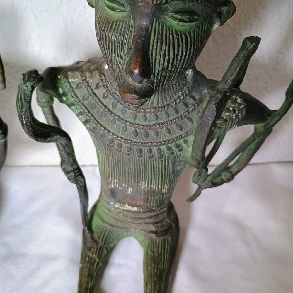 2x Cast Brass Warrior Monkeys Figurines/Statues - ROBB & STUCKEY - SHIPS FREE - Picture 2 of 8